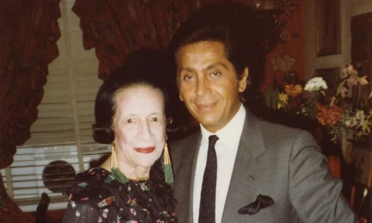 Caroline Vreeland's famous ancestor, Diana Vreeland with famous designer Valentino Garavani.